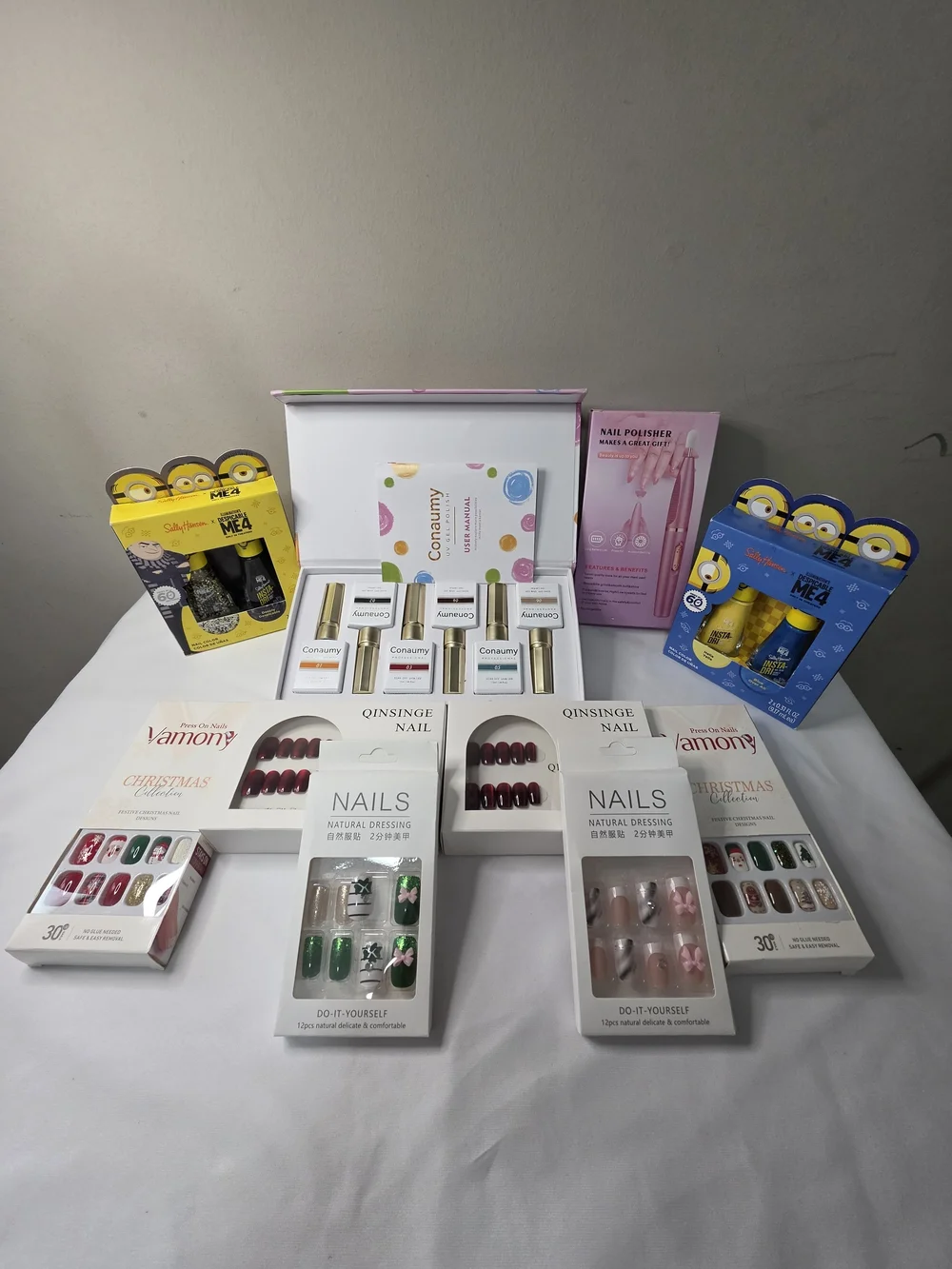 NWT Mega Nail Bundle: Gel Polish Kit, Sally Hansen Minions & Press-On Sets